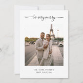 So Very Merry Elegant Script Newlywed Photo シーズンカード (正面)