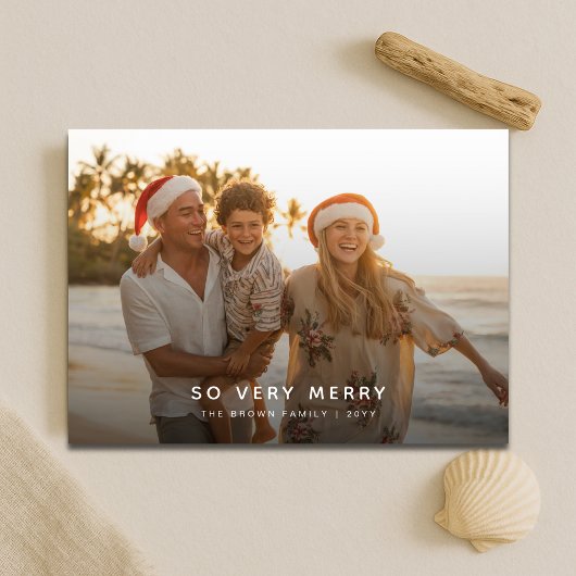 So Very Merry Tropical Beach Family Photo シーズンカード