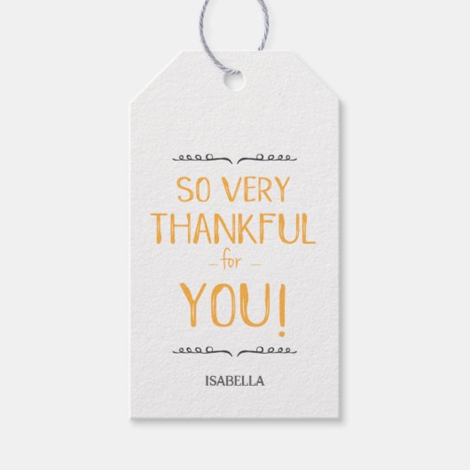 So Very Thanks for You – 感謝祭のラベル ギフトタグ (正面)