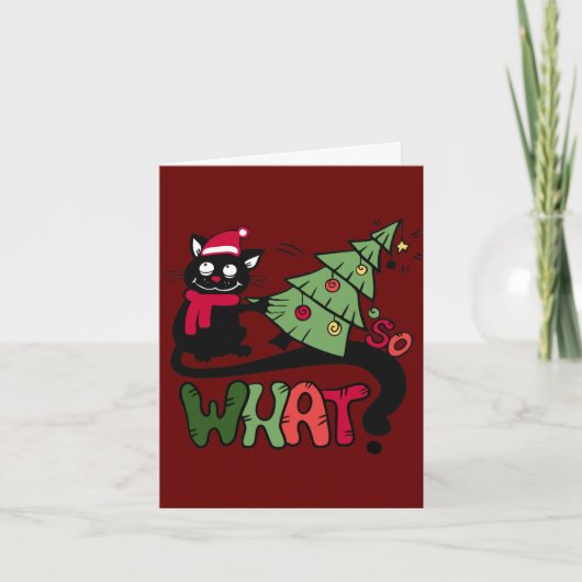 So What Cat Christmas Card カード (正面)