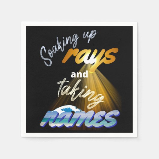 Soaking Up Rays and Taking Names Summertime スタンダードカクテルナプキン (正面)
