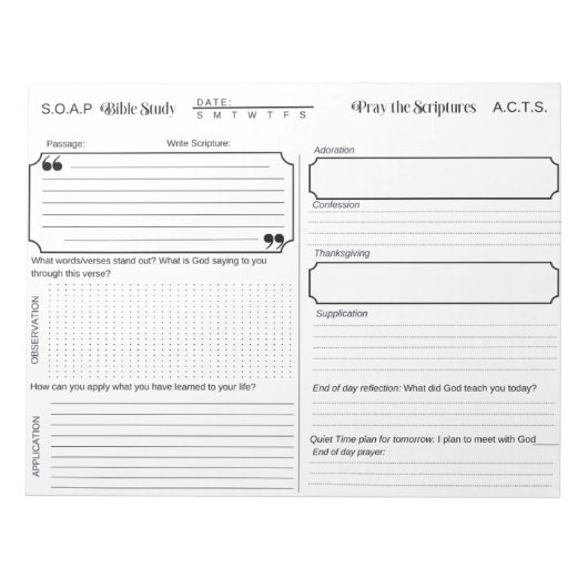 SOAPバイブル勉強ジャーナルメモ帳 ノートパッド (正面)