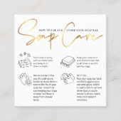 Soapバー気に指示シックなホワイト&金ゴールドロゴ スクエア名刺 (正面)