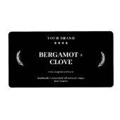 Soapラベルパーソナライズされた黒の背景シール ラベル (正面)