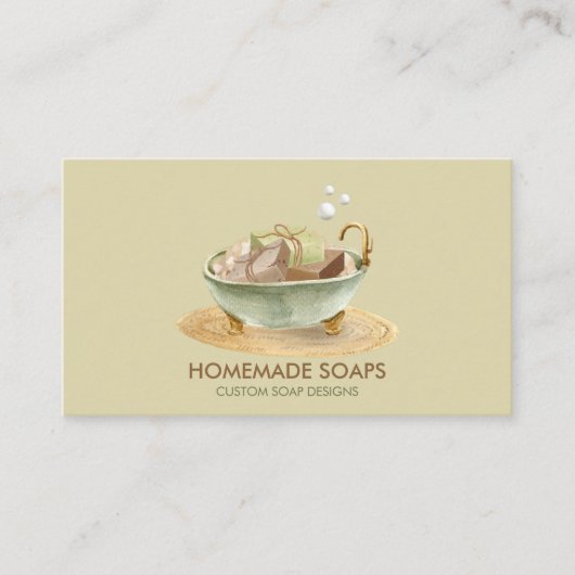 Soap Bath tub green bubble 名刺 (正面)