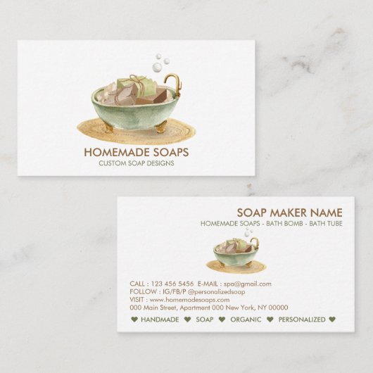 Soap Bathtub boho logo 名刺 (正面/裏面)