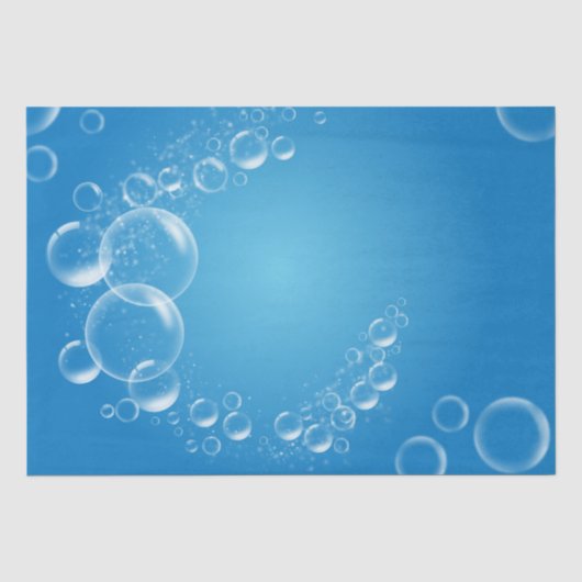 Soap Bubbles Blue 13 Decopageティッシュペーパー 薄葉紙 (正面)