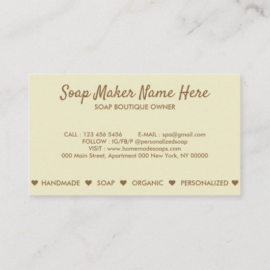 Soapsブランディング 名刺 (裏面)