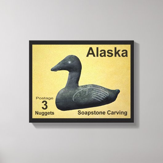 Soapstone Eider – アラスカ切手 キャンバスプリント (正面)