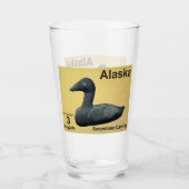 Soapstone Eider – アラスカ切手 タンブラーグラス (正面)