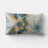 Soaring、抽象芸術ファンタジーフラクタル（青い名前） ランバークッション (裏面)