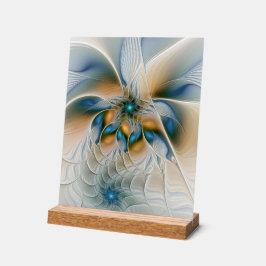 Soaring、抽象芸術ファンタジーFractal Art With Blue アクリルサイン
