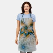 Soaring、抽象芸術ファンタジーFractal Art With Blue エプロン (着用した状態)