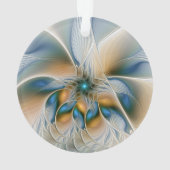 Soaring、抽象芸術ファンタジーFractal Art With Blue オーナメント (裏面)
