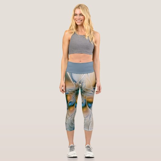 Soaring、抽象芸術ファンタジーFractal Art With Blue カプリレギンス (正面)