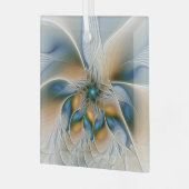 Soaring、抽象芸術ファンタジーFractal Art With Blue ガラスオーナメント (正面左)