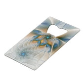 Soaring、抽象芸術ファンタジーFractal Art With Blue クレジットカード栓抜き (裏面アングル)