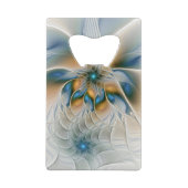 Soaring、抽象芸術ファンタジーFractal Art With Blue クレジットカード栓抜き (裏面)