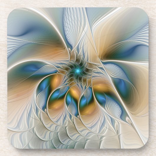 Soaring、抽象芸術ファンタジーFractal Art With Blue コースター (正面)