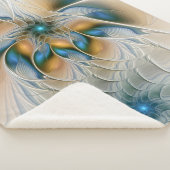 Soaring、抽象芸術ファンタジーFractal Art With Blue シェルパブランケット (3/4)