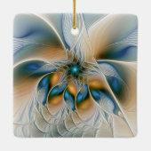 Soaring、抽象芸術ファンタジーFractal Art With Blue セラミックオーナメント (裏面)