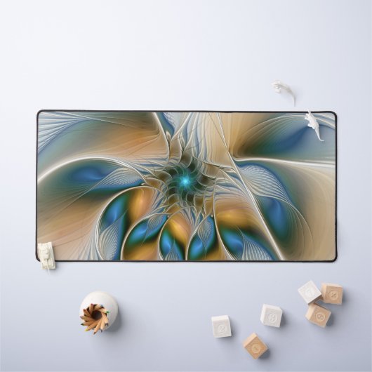 Soaring、抽象芸術ファンタジーFractal Art With Blue デスクマット (キッズテーブル)