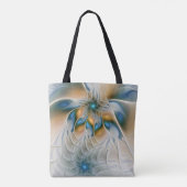 Soaring、抽象芸術ファンタジーFractal Art With Blue トートバッグ (裏面)