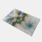 Soaring、抽象芸術ファンタジーFractal Art With Blue ドアマット (アングル)