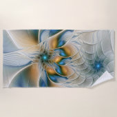 Soaring、抽象芸術ファンタジーFractal Art With Blue ビーチタオル (正面)