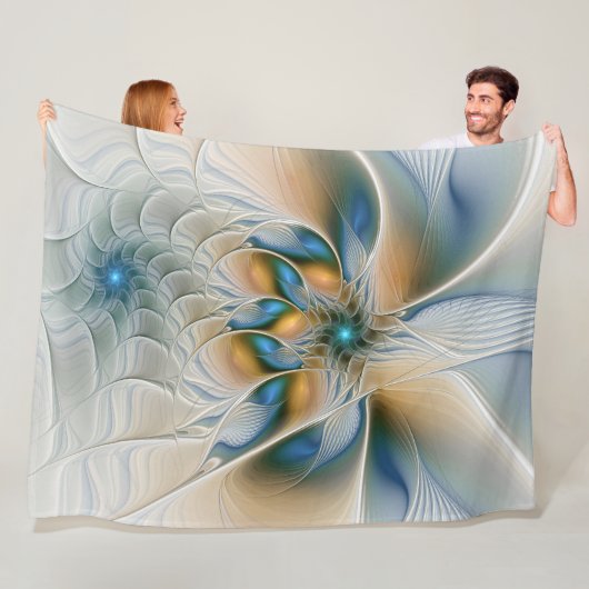 Soaring、抽象芸術ファンタジーFractal Art With Blue フリースブランケット (インサイチュ)