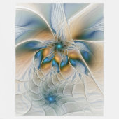 Soaring、抽象芸術ファンタジーFractal Art With Blue フリースブランケット (正面)