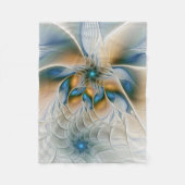 Soaring、抽象芸術ファンタジーFractal Art With Blue フリースブランケット (正面)