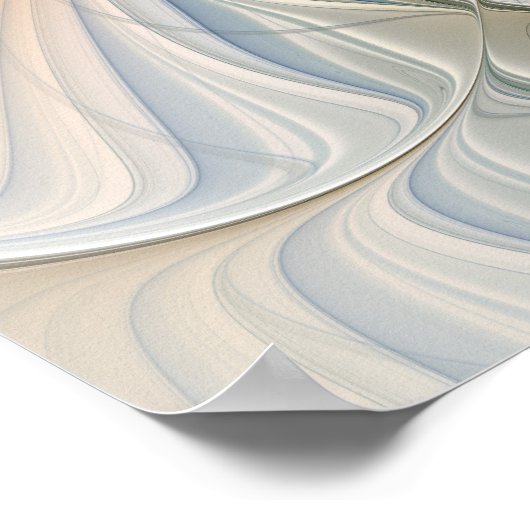 Soaring、抽象芸術ファンタジーFractal Art With Blue ポスター (角)