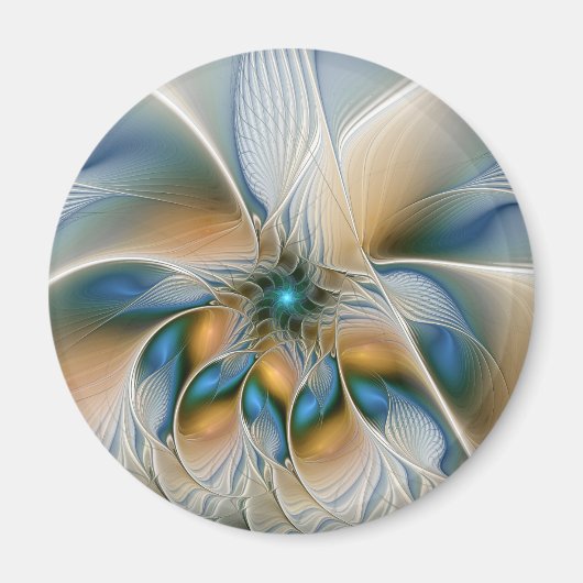 Soaring、抽象芸術ファンタジーFractal Art With Blue マグネット (正面)