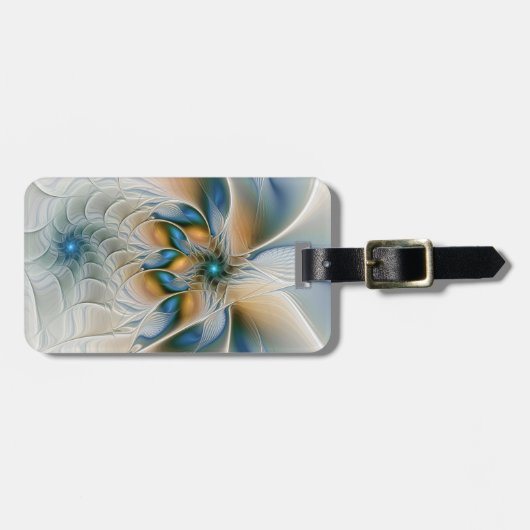 Soaring、抽象芸術ファンタジーFractal Art With Blue ラゲッジタグ (正面横)