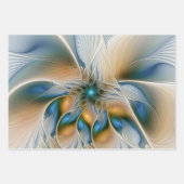 Soaring、抽象芸術ファンタジーFractal Art With Blue ラッピングペーパーシート (正面2)