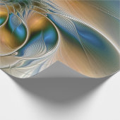 Soaring、抽象芸術ファンタジーFractal Art With Blue ラッピングペーパー (角)