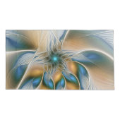 Soaring、抽象芸術ファンタジーFractal Art With Blue 枕カバー (裏面-左)