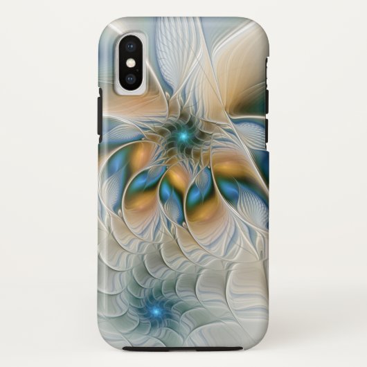Soaring、抽象芸術ファンタジーFractal Art With Blue Case-Mate iPhoneケース (裏面)
