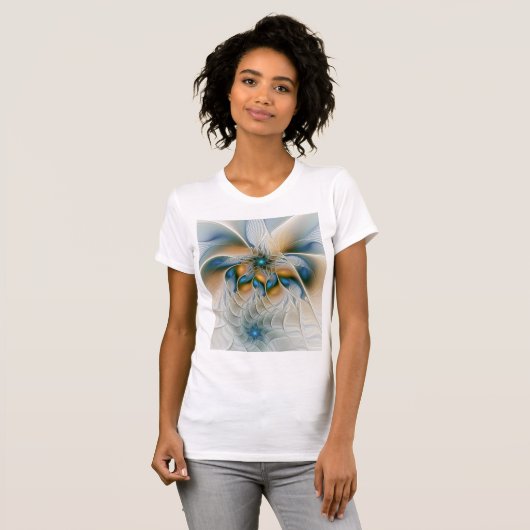 Soaring、抽象芸術ファンタジーFractal Art With Blue Tシャツ (正面フル)