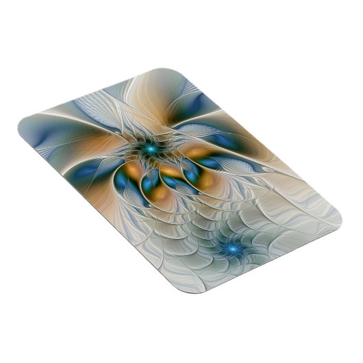 Soaring, Abstract Fantasy Fractal Art With Blue マグネット (右側)