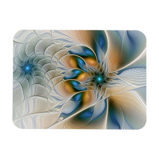 Soaring, Abstract Fantasy Fractal Art With Blue マグネット (横)