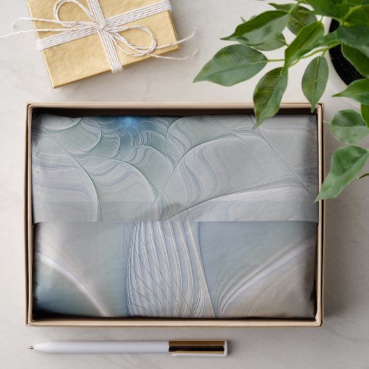 Soaring, Abstract Fantasy Fractal Art With Blue 薄葉紙 (ギフト)