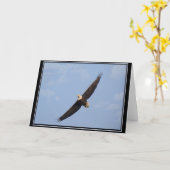 Soaring Bald Eagleカー空白のド カード (黄色い花)