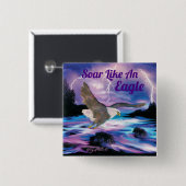 Soaring Bald Eagleボタン 缶バッジ (正面&裏面)