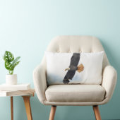 Soaring Bald Eagle Wildifeフォトアート ランバークッション (椅子)