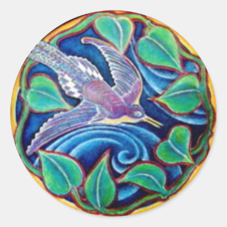 Soaring Bird Mandalaステッカー ラウンドシール