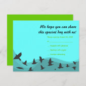 SOARING BIRDSバーまたはバルミツワー返信カード 出欠カード (正面/裏面)