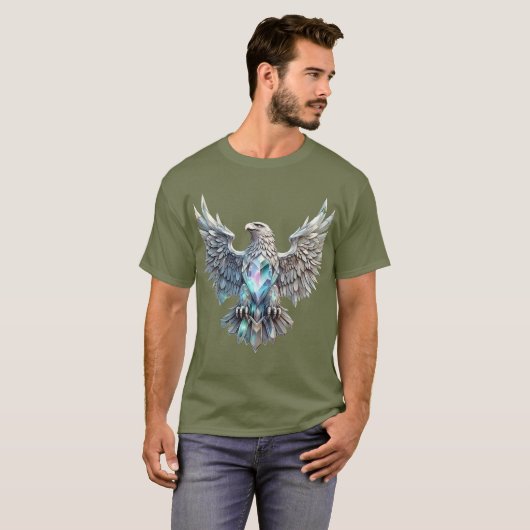 Soaring Crystal Eagle – 変換のシンボル Tシャツ (正面フル)