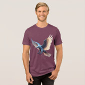 Soaring Crystal Eagle – Symbol of Transformation トライブレンドTシャツ (正面全面)